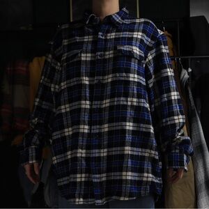 Orvis Navy and White Checkered Men's Shirt